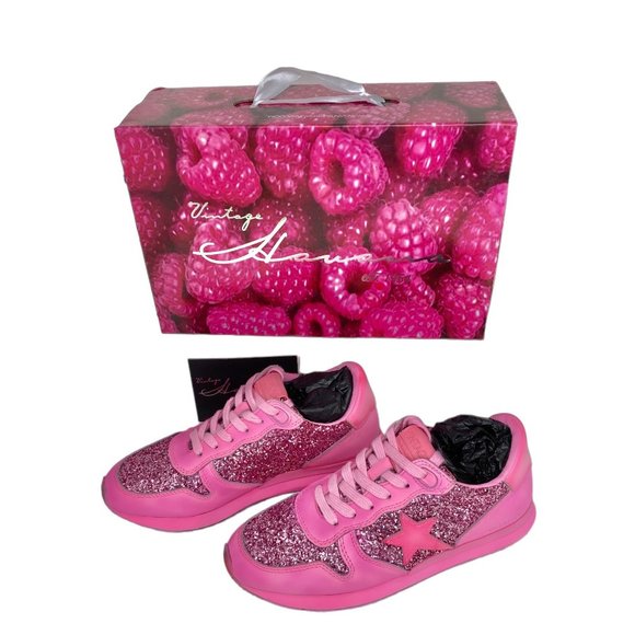 🎀 VINTAGE HAVANA HOT PINK Leather Splendid Sneakers With Embellishments  6.5 🎀 - Picture 5 of 11